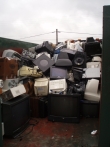 bin full of electronics to be recycled