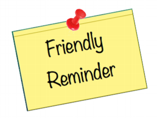 Friendly Reminders  Clip art, Reminder, Friendly